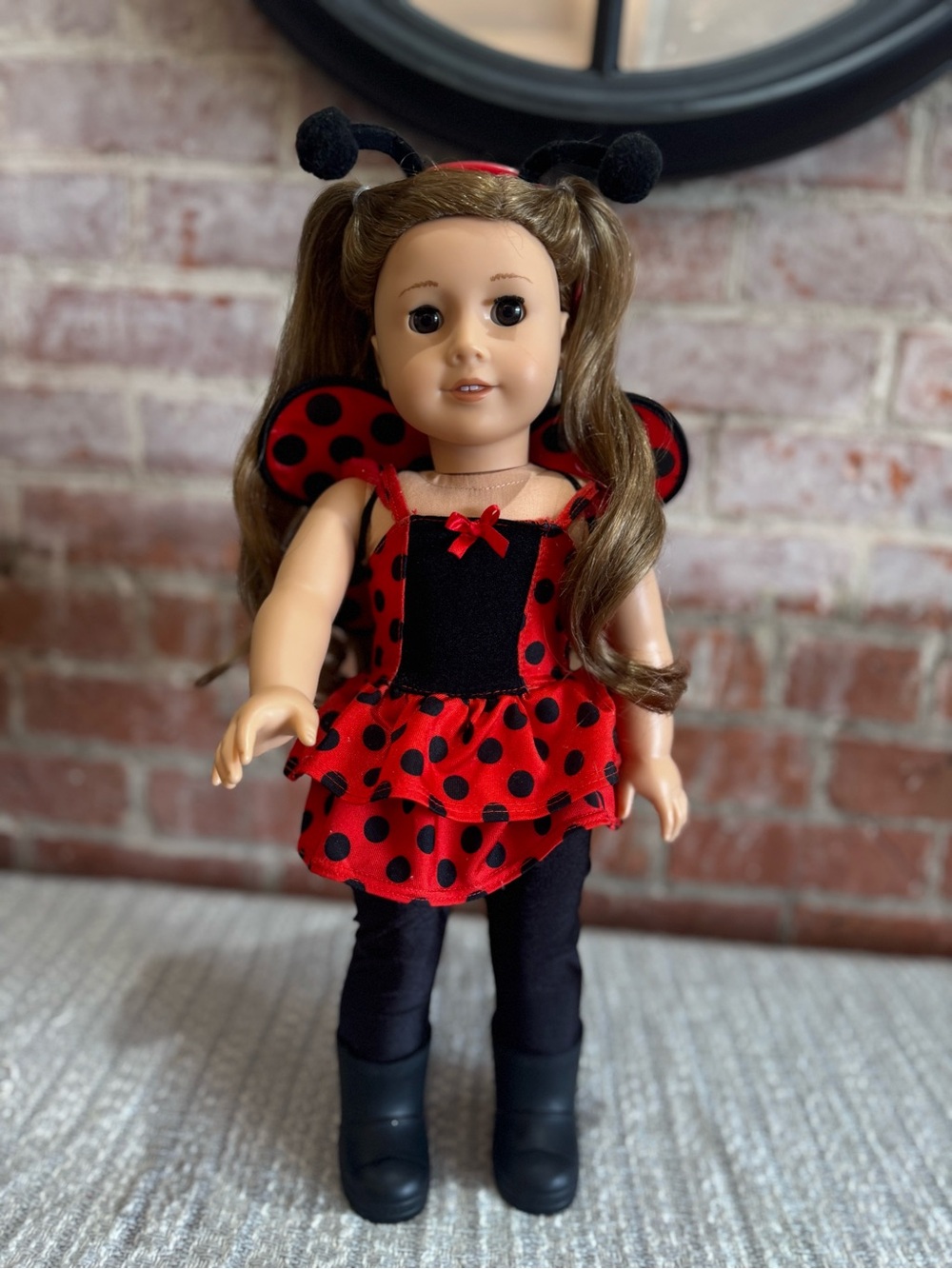 American girl doll in Ladybug costume 🐞